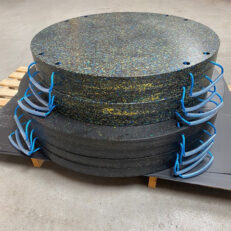 Runde støttebensplader på mål