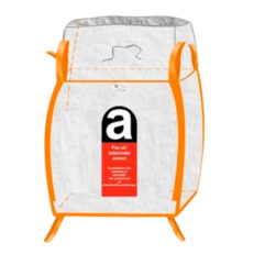Big bag til asbest (B6 plader) med skørt og 2 ekstra bundstropper 1000kg 1250x1250x1250 mm